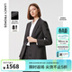 朗姿【Basic衣櫥】純羊毛職業(yè)輕商務(wù)西裝外套秋秋新氣質(zhì)款西服 中灰色3 M