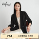 伊芙麗（eifini）朱珠代言【高智衣櫥】醋酸高級感百搭職業(yè)黑色西裝女外套女 黑色 M