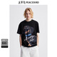 太平鳥(niǎo)男裝 休閑T恤夏季印花T恤 B1CNE2147 黑色1（寬松） M