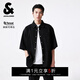 杰克·瓊斯（JACK&JONES）男裝寬松翻領(lǐng)上衣簡(jiǎn)約風(fēng)時(shí)尚百搭深灰牛仔襯衫短袖外套225259005 A16深灰牛仔 XL