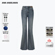 ANN ANDELMAN柳智敏同款官方直營(yíng)修身顯瘦喇叭休閑長(cháng)褲中高腰水洗微喇牛仔褲 藍色 27