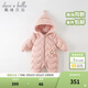 戴維貝拉（DAVE＆BELLA）新生兒羽絨連體衣保暖嬰兒衣服冬季幼兒服裝女寶外出服初生兒爬服 淺粉色-N 66cm （建議身高59-66cm）