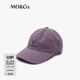 MO&Co.【NOIR系列】棒球帽洗水棉做舊泛白磨爛刺繡兔頭MBD4HAT003 煙紫色
