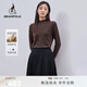beanpole【新年禮物】含綿羊毛  女士商務(wù)休閑職場(chǎng)優(yōu)雅米白半高領(lǐng)長(cháng)袖衛衣 栗色 L 170/92A