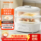 九陽(yáng)（Joyoung）煮蛋器 家用電蒸鍋 雙層定時(shí) 智能預約 早餐蒸煮一體機 多功能蒸鍋 ZD18-GE550