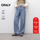 ONLY2025夏季新款柔軟寬松老爹褲直筒褲長(cháng)褲牛仔褲女|125232050 J33 350水洗牛仔藍 S S褲長(cháng)減短