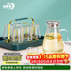 青蘋(píng)果硼硅耐熱玻璃水具套裝冰點(diǎn)錘紋壺*1錘紋杯*6托盤(pán)*1杯架*1