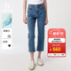 哈吉斯（HAZZYS）女裝 春季褲子女直筒褲【PHIZ系列】時(shí)尚牛仔褲女 藍色BL 40 (160/72A 40)