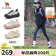駱駝（CAMEL）登山鞋休閑鞋女3.0閃電丑萌鞋 L24A202722R 米/銀/黑(加絨) 36