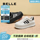 百麗（Belle）戚薇同款貝殼頭厚底德訓鞋春季女鞋運動(dòng)休閑板鞋D2A1DAM5預售 白色 36 (230mm)