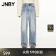 JNBY/江南布衣秋冬牛仔褲棉質(zhì)寬松直筒傘兵長(cháng)褲復古通勤5O0E11120 995/牛仔洗蘭 S