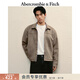 Abercrombie & Fitch美式復古經(jīng)典舒適百搭時(shí)尚仿麂皮夾克外套25秋冬男裝132-5136 灰褐色 XS (170/84A)