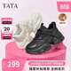 他她（TATA）泡泡奶油白色老爹鞋增高休閑鞋厚底百搭運動(dòng)鞋 AM5黑色（絨） 37