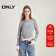 ONLY秋季時(shí)尚修身假兩件打底衫正肩字母T恤女|124302012 G12 中花灰色 S (160) 80A