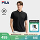 FILA 斐樂(lè )官方男子針織短袖領(lǐng)航POLO衫夏季新款時(shí)尚休閑涼感上衣 正黑色-BK L 175/96A/L