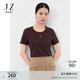 玖姿·安娜蔻活力休閑風(fēng)基礎款舒適棉柔短上衣T恤女2024夏款 蜜糖棕 M
