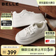百麗簡(jiǎn)約小白鞋女26春新厚底舒適休閑板鞋B3012AM6 米白色-單里 37