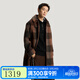 阿迪達斯（adidas）三葉草男子休閑絨面寬松風(fēng)衣外套格子大衣KU5613 KU5613 M