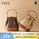 他她（TATA）女包冬季新款手提包時(shí)尚百搭單肩小眾水桶包X3528DX5 杏/棕 F