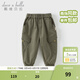 戴維貝拉（DAVE＆BELLA）童褲兒童褲子男寶寶新款束腳褲小童春裝工裝褲男童休閑褲 深松綠【現貨】 120 cm（建議身高110-120cm）