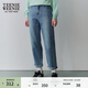 Teenie Weenie小熊女裝春季簡(jiǎn)約時(shí)尚學(xué)院美式牛仔褲老爹褲錐形長(cháng)褲 中藍色 M (165)