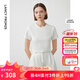 朗姿棉質(zhì)簡(jiǎn)約貼身內搭打底上衣女夏新款涼感修身短袖防曬T恤 白色 M