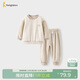 童泰（TONGTAI）寶寶套裝秋冬季衣服男童雙面絨套頭睡衣女童家居服香皮灰100cm