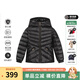 暇步士（Hush Puppies）童裝兒童女大童冬季新款兒童舒適百搭空氣輕感面料羽絨服 鉆石黑 170 cm