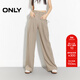 ONLY2025秋季新款通勤百搭高腰西裝褲收腰闊腿休閑褲女|125114020 E11 腰果沙色 L