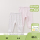 戴維貝拉（DAVE＆BELLA）秋冬男女童時(shí)尚打底褲新生嬰兒居家褲子兩件裝 粉色色組 90 cm(3T(建議身高80-90cm))