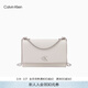 Calvin Klein單肩包荔枝紋包包金屬搭扣鏈條翻蓋CK女包斜挎包 WGY-米杏 OS