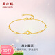 周六福黃金手鏈浪漫星月夜系列5G足金車(chē)花手鏈時(shí)尚 計價(jià) 16+3cm-2.17g