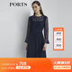 PORTS寶姿商場(chǎng)同款新品女裝喇叭袖蕾絲收腰連衣裙LL8D035KLN002 丈青 XS (2)