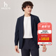 哈吉斯（HAZZYS）男裝 春季款休閑西服外套四面彈西裝輕薄單西男ASUZJ0CBJ08 藏青色NV L （175/96A 48）