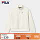 FILA 楊冪同款|斐樂(lè )官方女女裝套頭衛衣2025冬季新休閑半拉鏈針織上衣 雪糕白-IV M 165/84A/M