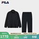 FILA斐樂(lè )官方長(cháng)袖運動(dòng)套裝男春季新款休閑戶(hù)外保暖跑步健身訓練服 傳奇藍 XL