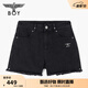 BOY LONDON時(shí)尚潮牌黑色百搭純棉毛邊熱褲夏季女款牛仔短褲W53003 黑色 26