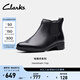 Clarks其樂(lè )Havisham系列新品女士秋冬復古潮流切爾西靴牛皮短靴 黑色 261787154 39
