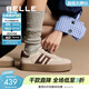 百麗（Belle）張凌赫同款板栗復古德訓鞋女商場(chǎng)款運動(dòng)舒適休閑鞋A6N4DAM6預售 米白/棕 36