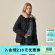 ELAND【三防面料&鵝絨】衣戀華夫餅羽絨服女時(shí)尚毛領(lǐng)外套2025冬季新款 黑色(19)Black S /160