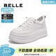 百麗（Belle）厚底增高小白鞋女商場(chǎng)同款簡(jiǎn)約百搭休閑鞋E3P1DCM5預售 白色 37