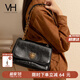 VANESSA HOGAN VH女包復古郵差包油蠟皮腋下單肩包斜挎通勤大容量托特生日禮物 黑色-中號
