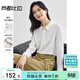 尚都比拉春秋通勤風(fēng)設計感長(cháng)袖襯衫女金屬扣緞面雪紡衫上衣 白色 M 