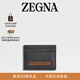 Zegna杰尼亞包袋黑色鹿皮名片夾 黑色 ONE SIZE