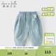 戴維貝拉（DAVE＆BELLA）兒童褲子夏裝新款女童休閑褲男寶寶牛仔七分褲小童蘿卜褲童褲 牛仔藍【現貨】 110 cm（建議身高100-110cm）