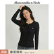 Abercrombie & Fitch經(jīng)典小麋鹿圖案美式修身打底內搭長(cháng)袖T恤上衣26春女裝139-6130 黑色 M (165/96A)
