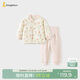 童泰（TONGTAI）寶寶套裝秋冬季純棉夾棉嬰兒衣服兒童內衣睡衣家居服粉色90cm