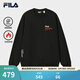 FILA 斐樂(lè )官方男子套頭衛衣冬新款休閑寬松加絨針織長(cháng)袖上衣 正黑色-BK L 175/96A/L