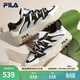 斐樂(lè )（FILA）斑斕鞋ROSETTA女鞋板鞋新款面包厚底鞋復古休閑鞋 雪白/黑-SB 37.5