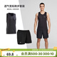 迪卡儂（DECATHLON）運動(dòng)背心肌肉男跑步速干上衣健身服透氣寬松無(wú)袖t恤RUNM 【兩件套】初階款 黑色背心+短褲 S